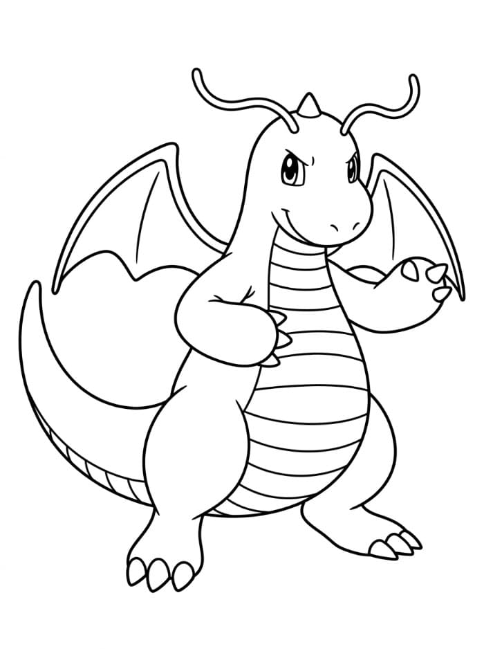 Dragonite pronto da colorare