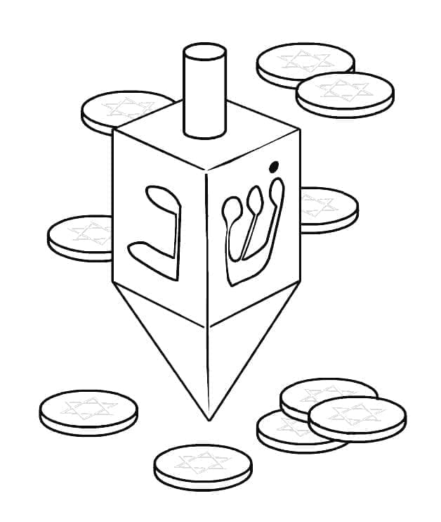 Dreidel Hanukkah da colorare