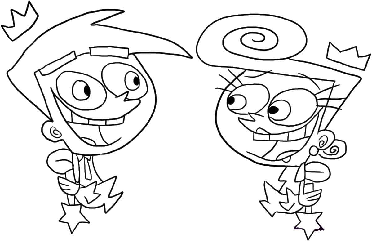 Due Fantagenitori stampabile gratis da colorare