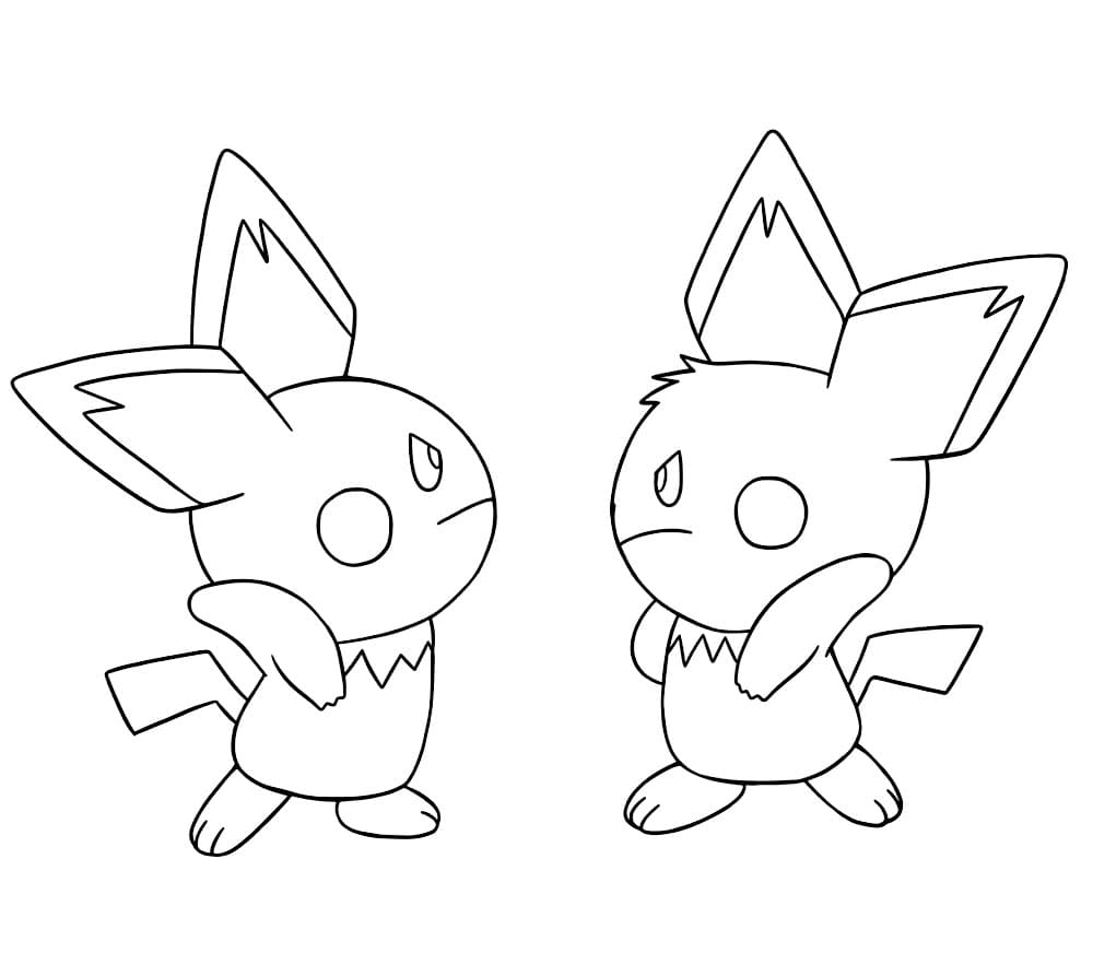 Due Pichu combattono da colorare