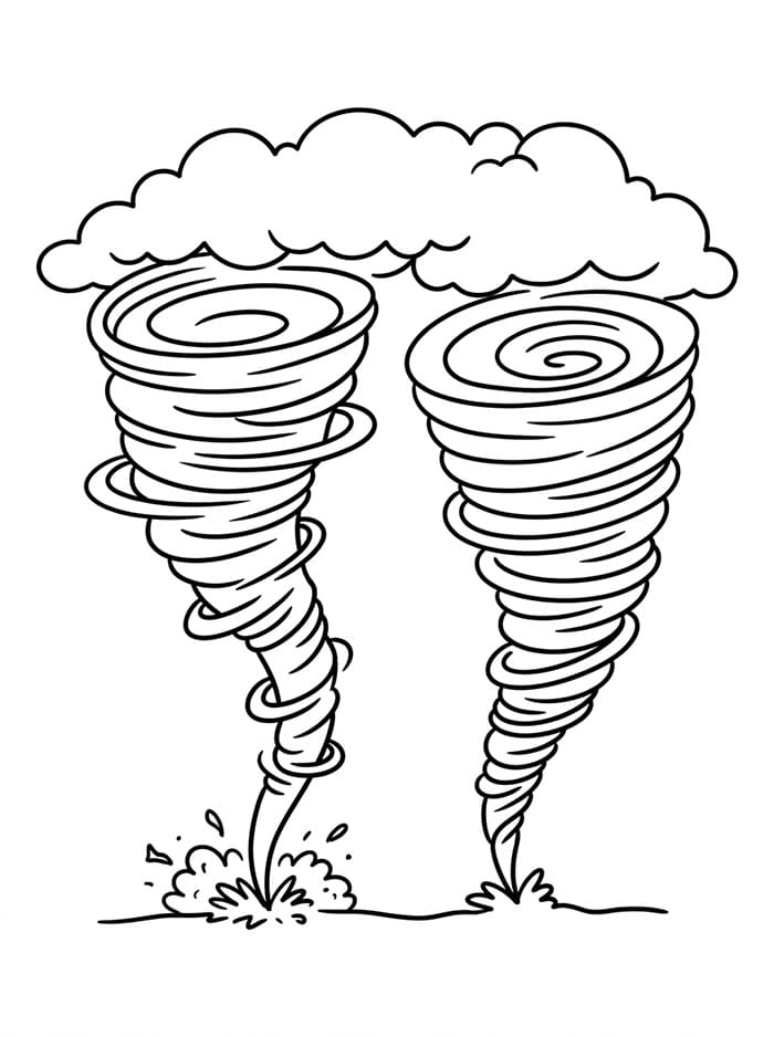 Due Tornado da colorare