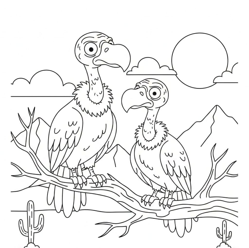 Due avvoltoi da colorare