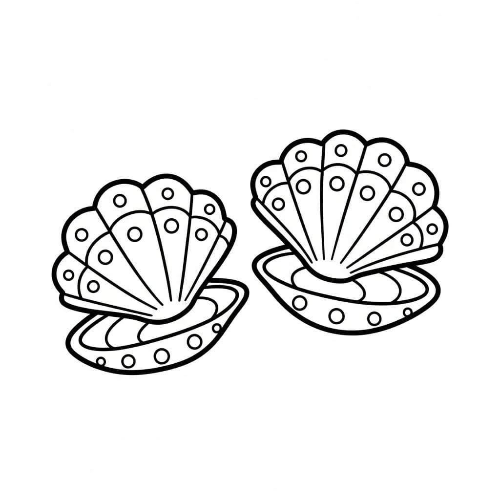 Due bellissime conchiglie da colorare