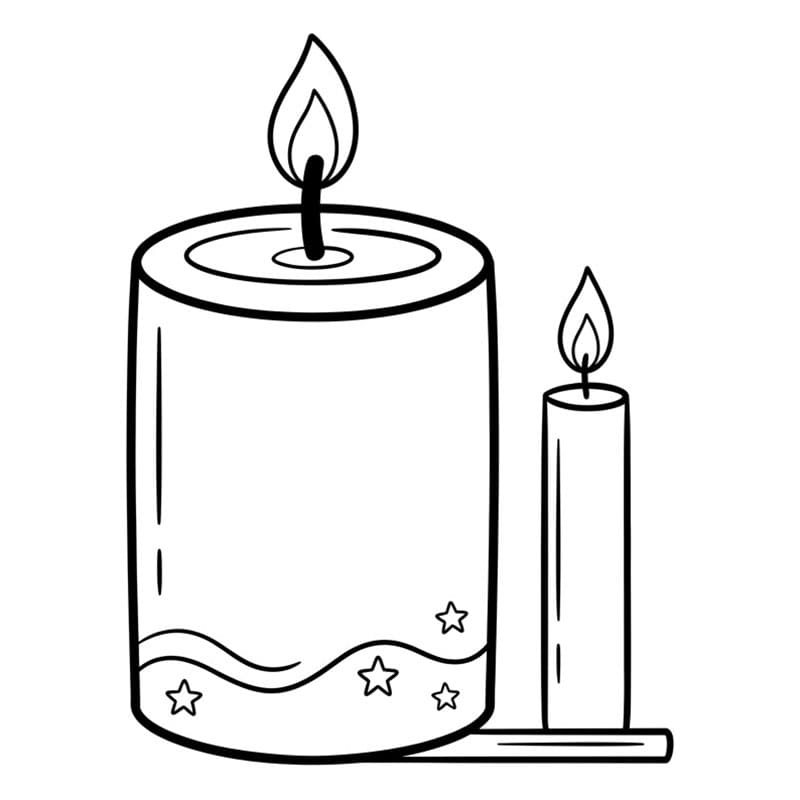 Due candele Grande Piccola da colorare