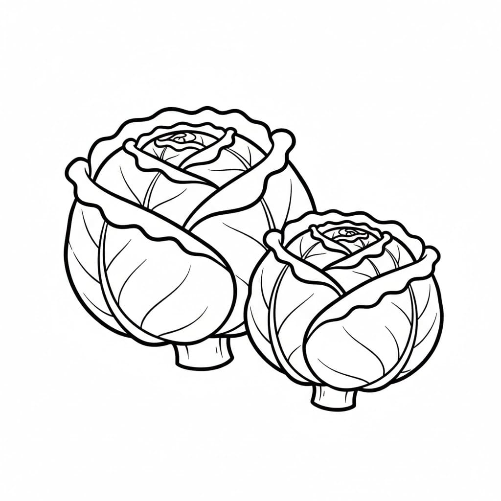 Due cavoli da colorare