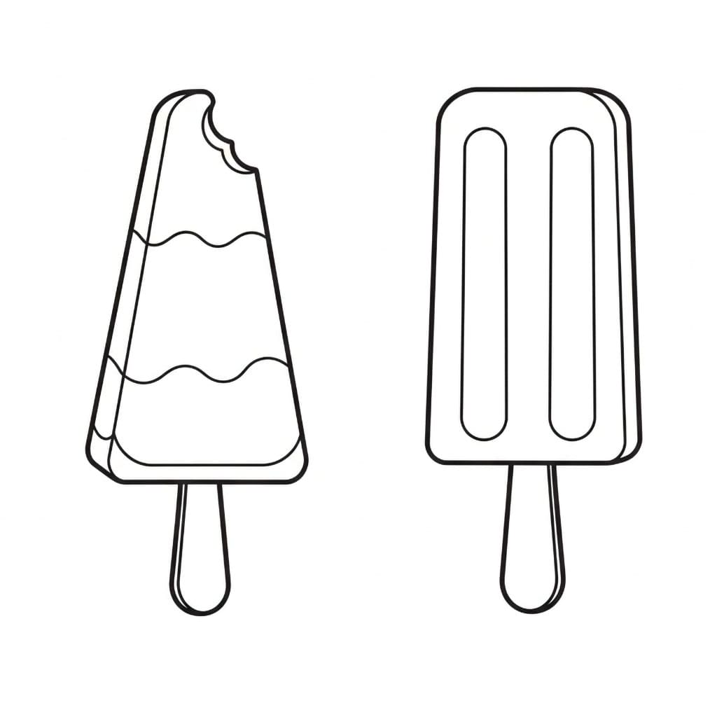Due deliziosi ghiaccioli al gelato da colorare