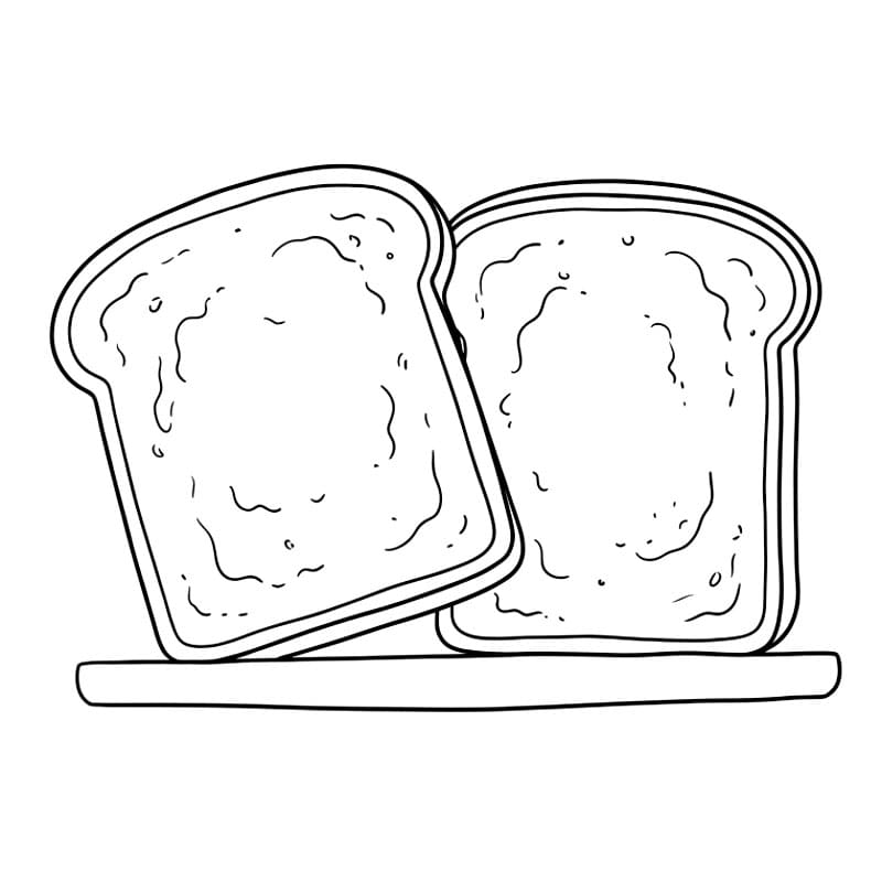 Due fette di pane da colorare