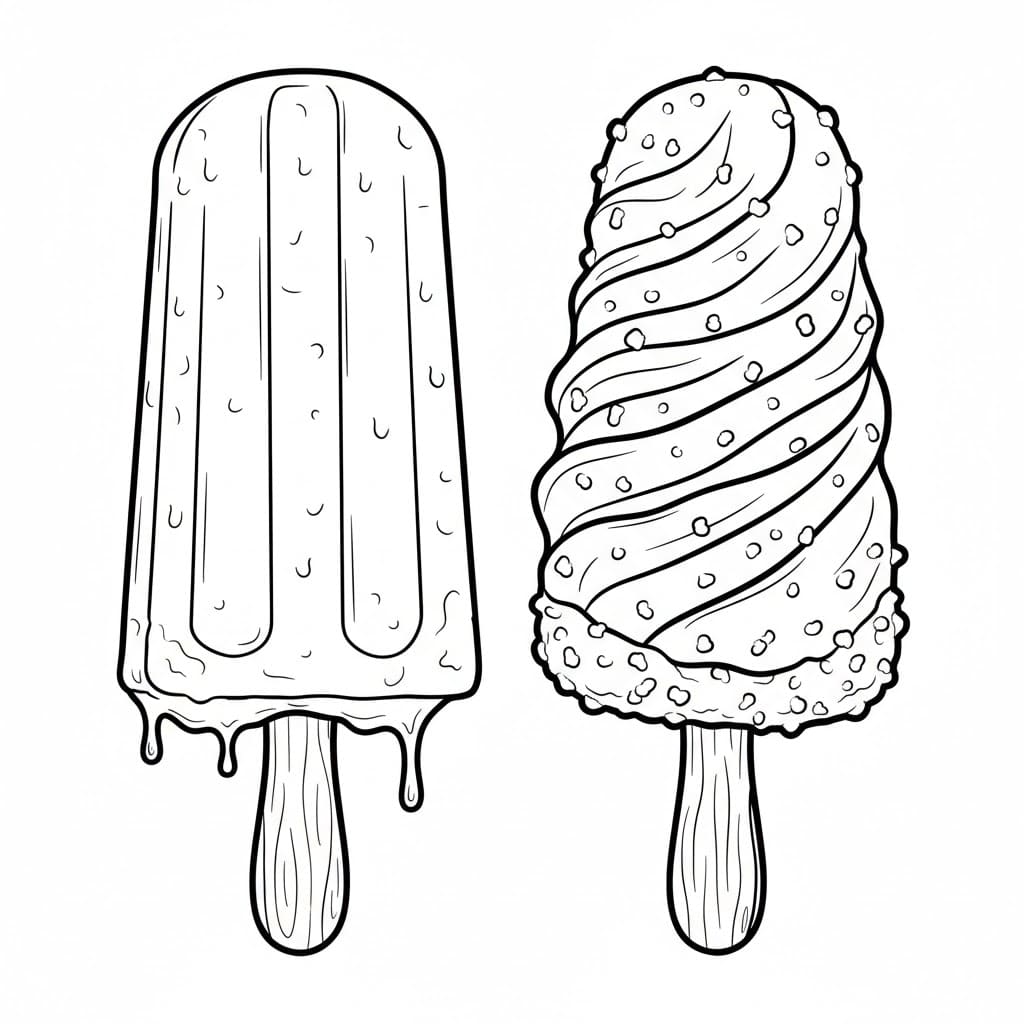 Due ghiaccioli deliziosi da colorare