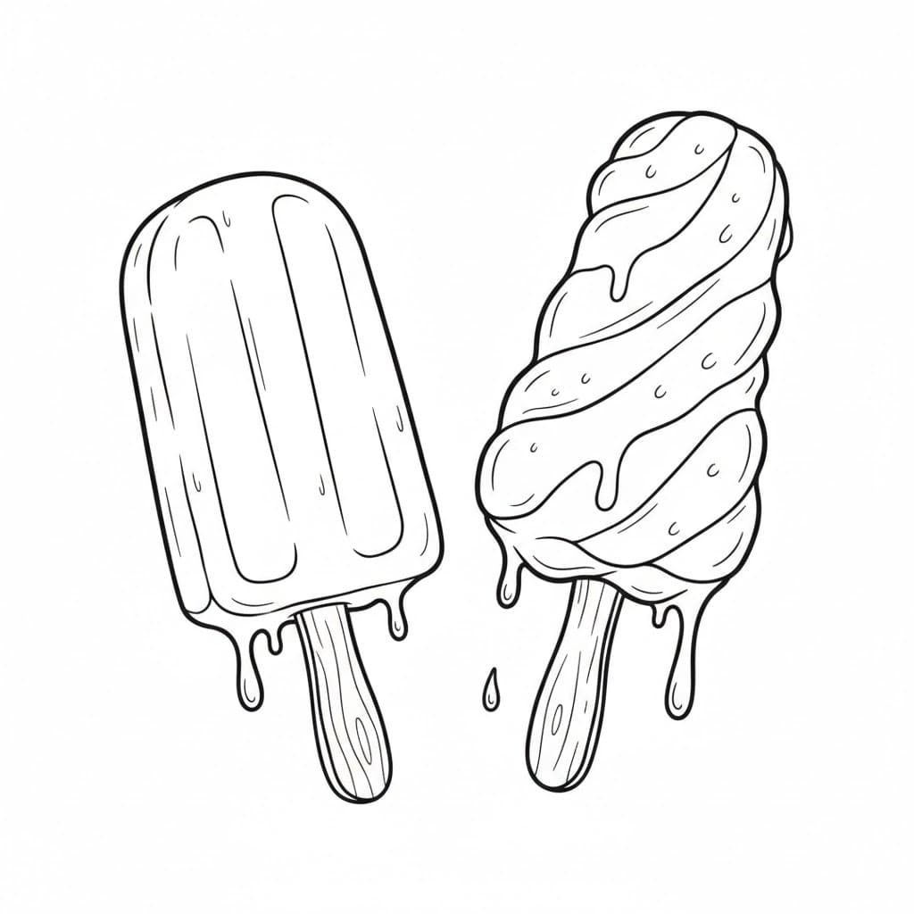 Due ghiaccioli da colorare