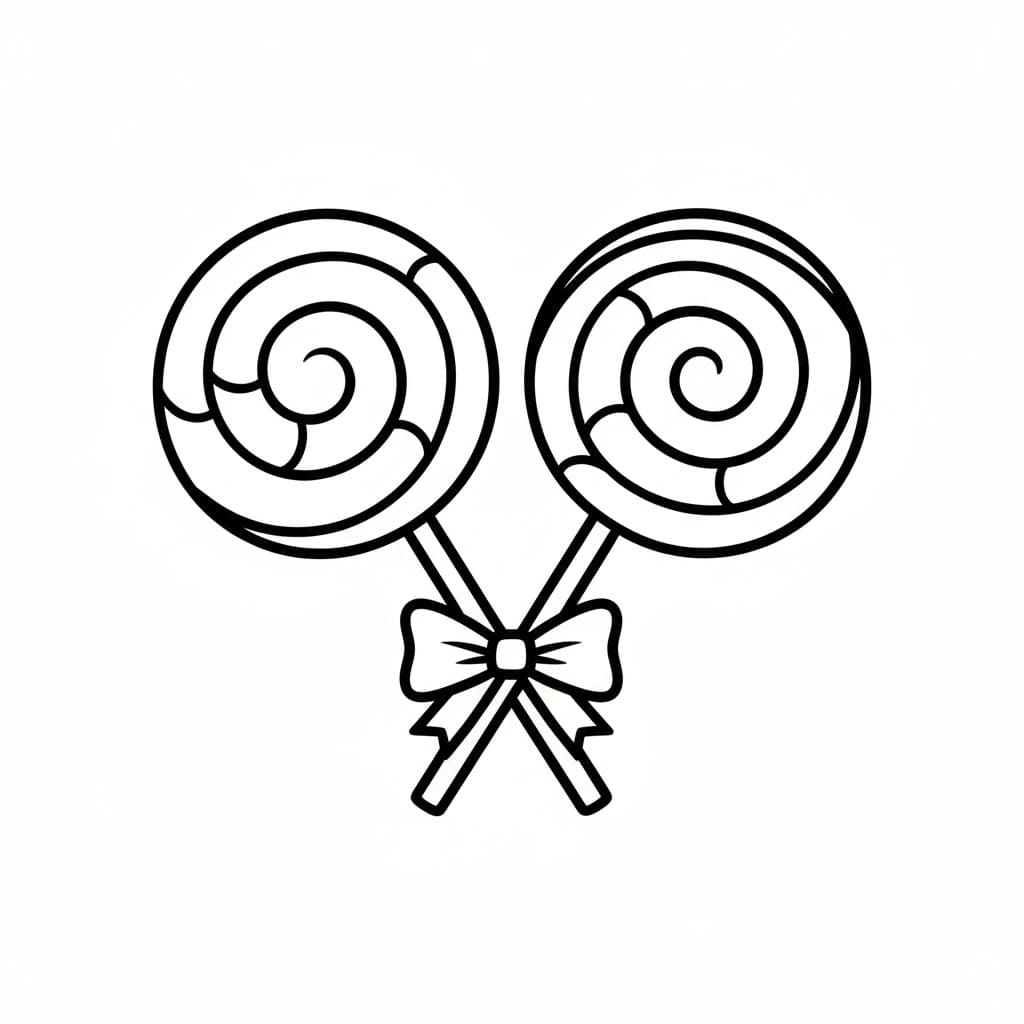 Due lecca-lecca incrociati da colorare