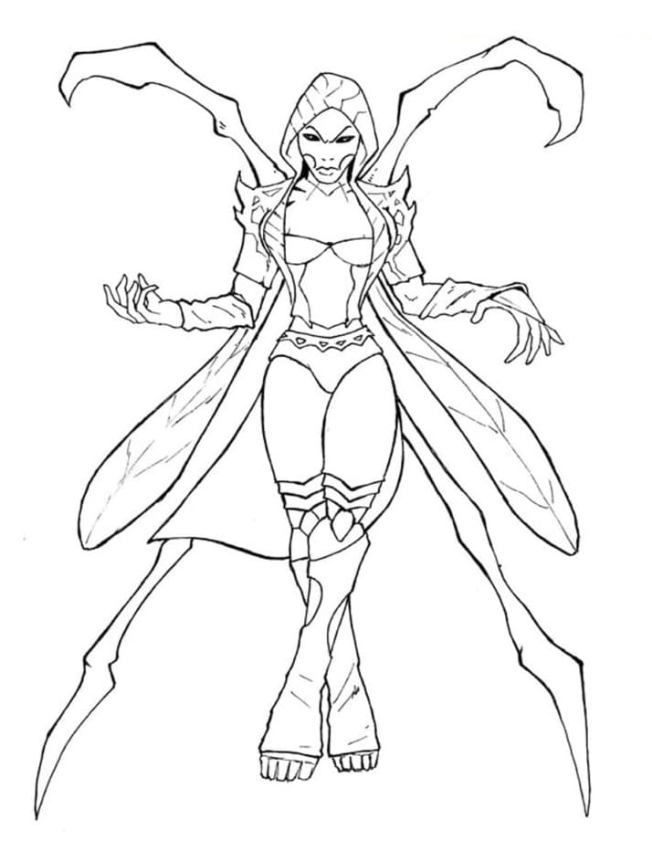 D’Vorah Mortal Kombat da colorare