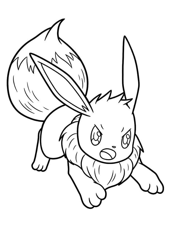 Eevee arrabbiato da colorare
