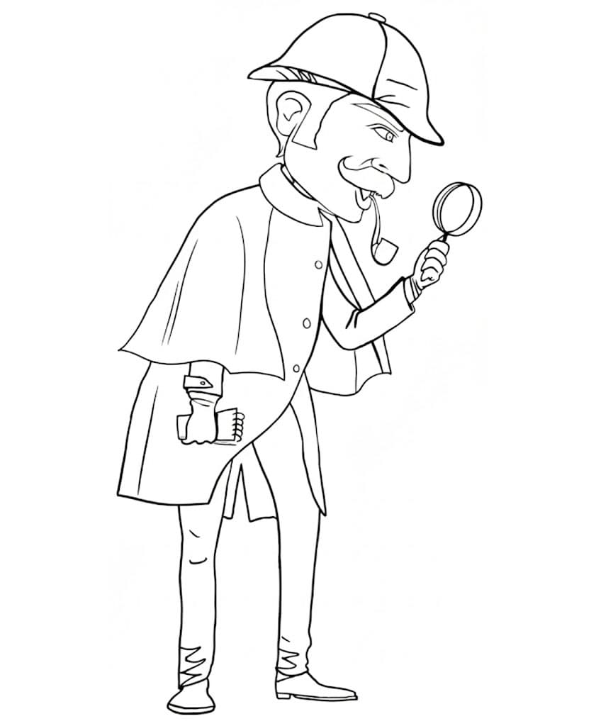 Enigma di Sherlock Holmes da colorare