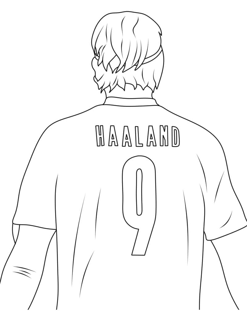 Erling Haaland Calciatore gratis da colorare