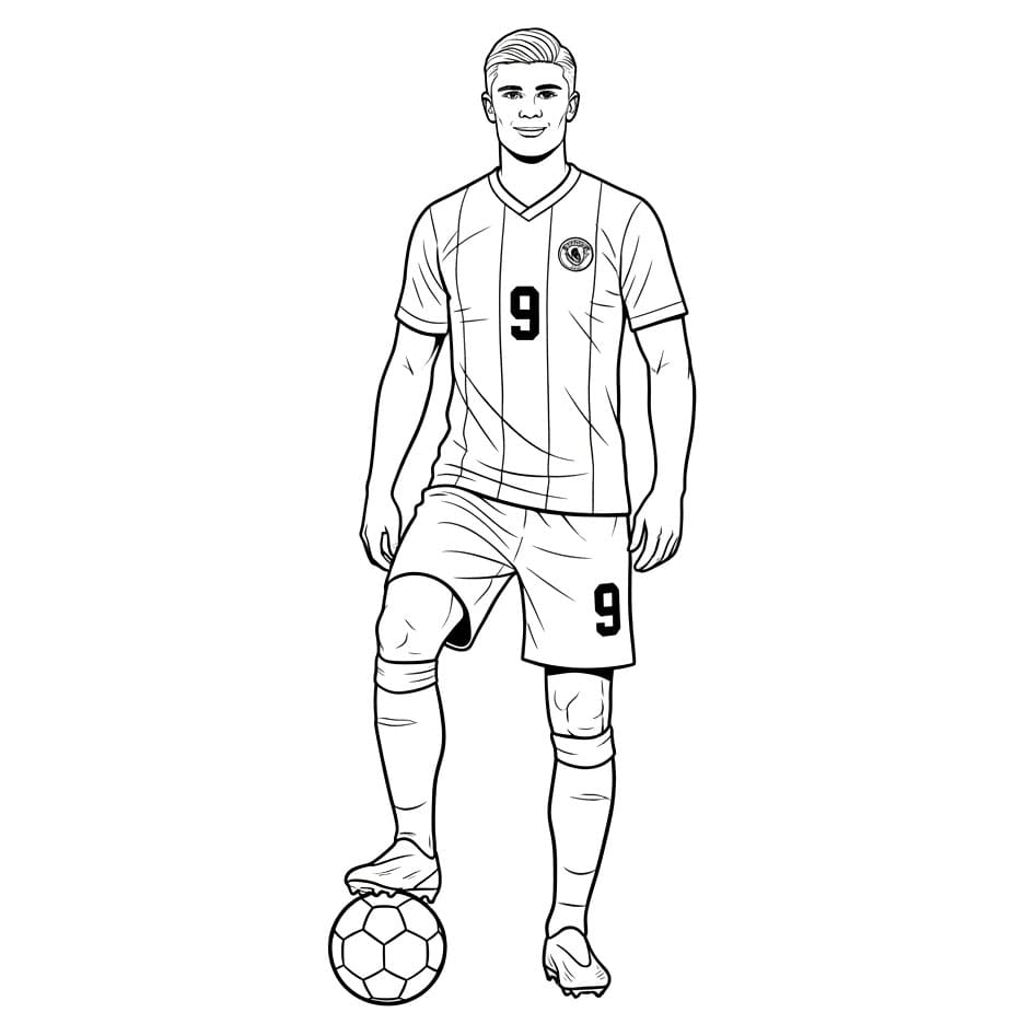 Erling Haaland calpesta la palla da colorare