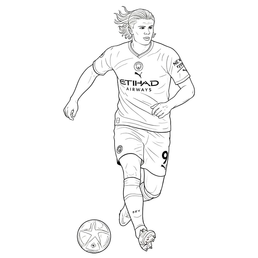 Erling Haaland passa la palla da colorare