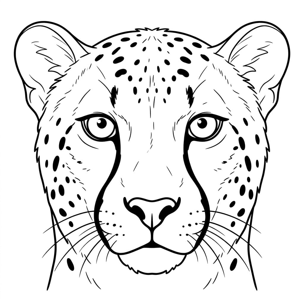 Faccia da ghepardo da colorare