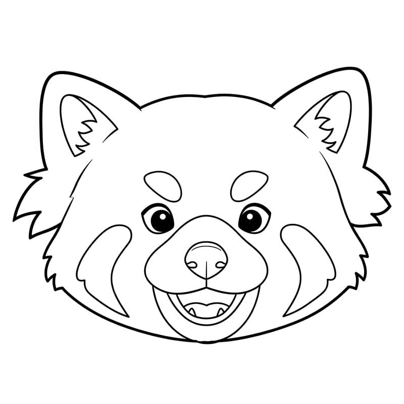 Faccia di panda rosso da colorare
