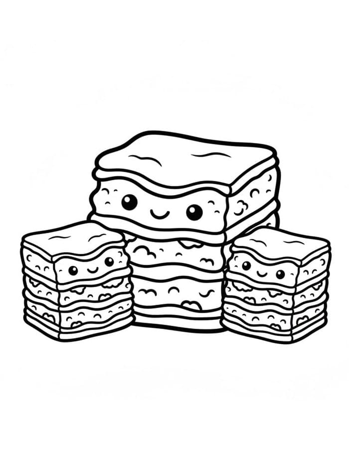 Famiglia Lasagne da colorare