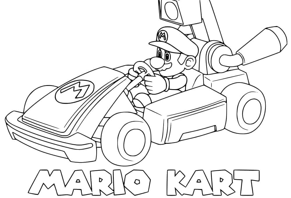 Fantastico Mario Kart da colorare