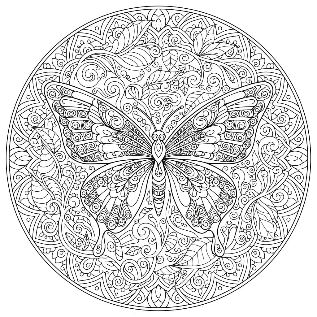 Farfalla zentangle da colorare