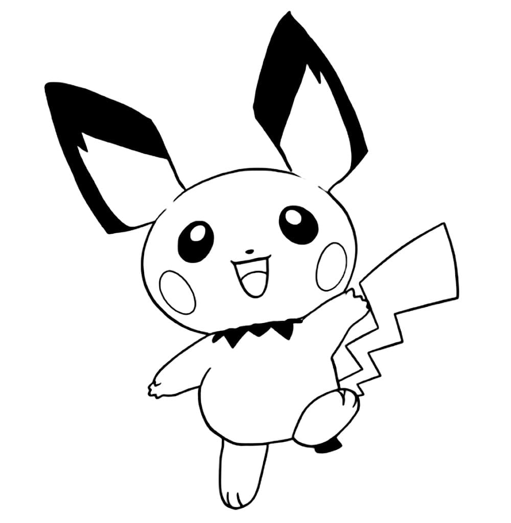 Felice Pichu carino da colorare