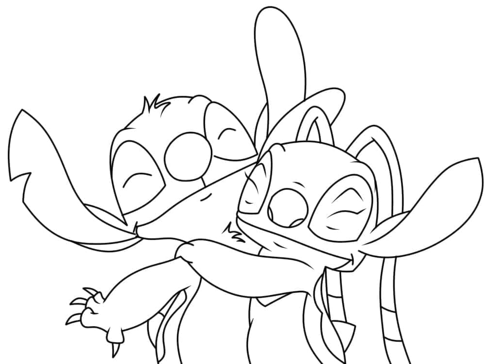 Felice Stitch e Angel da colorare