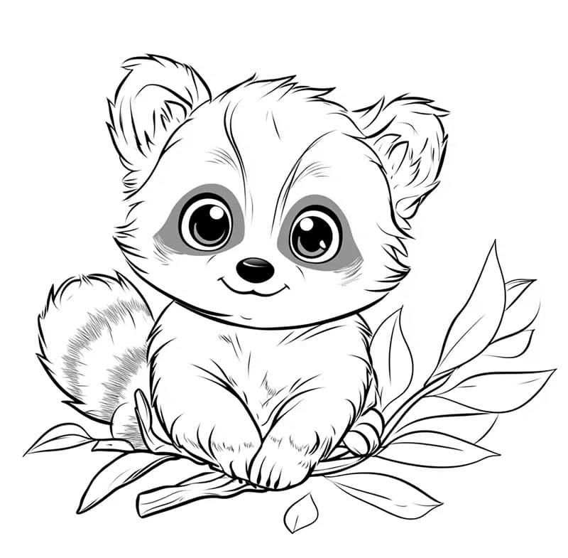 Felice panda rosso da colorare