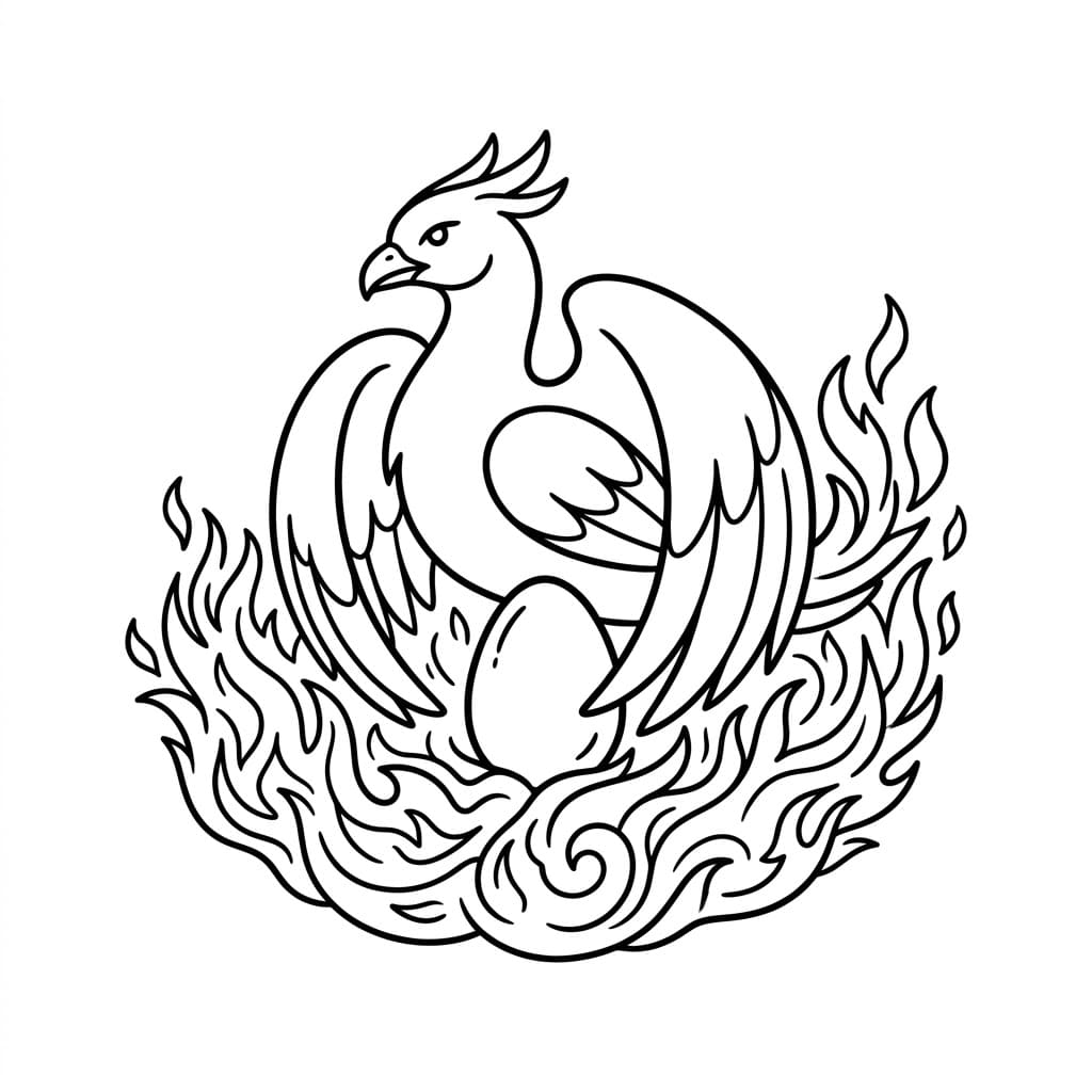 Fenice da schiusa da colorare