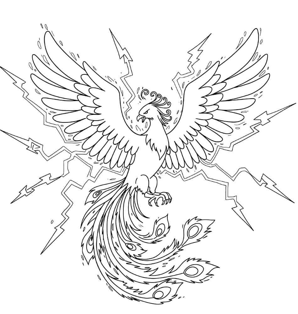 Fenice dei fulmini da colorare