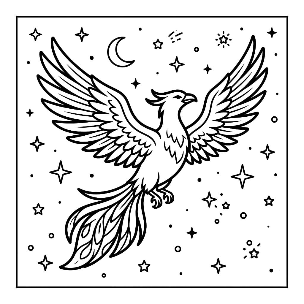 Fenice e Stella da colorare