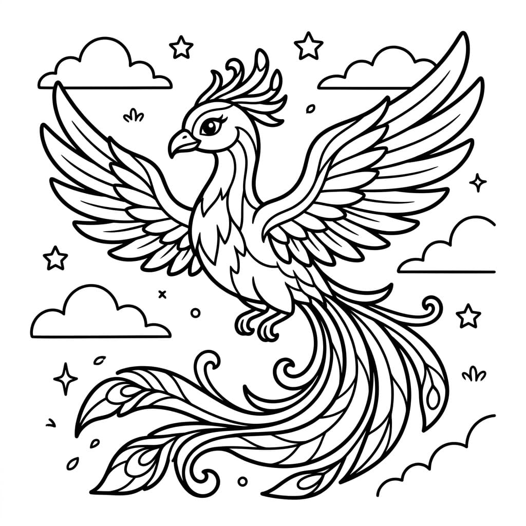 Fenice è bellissima da colorare