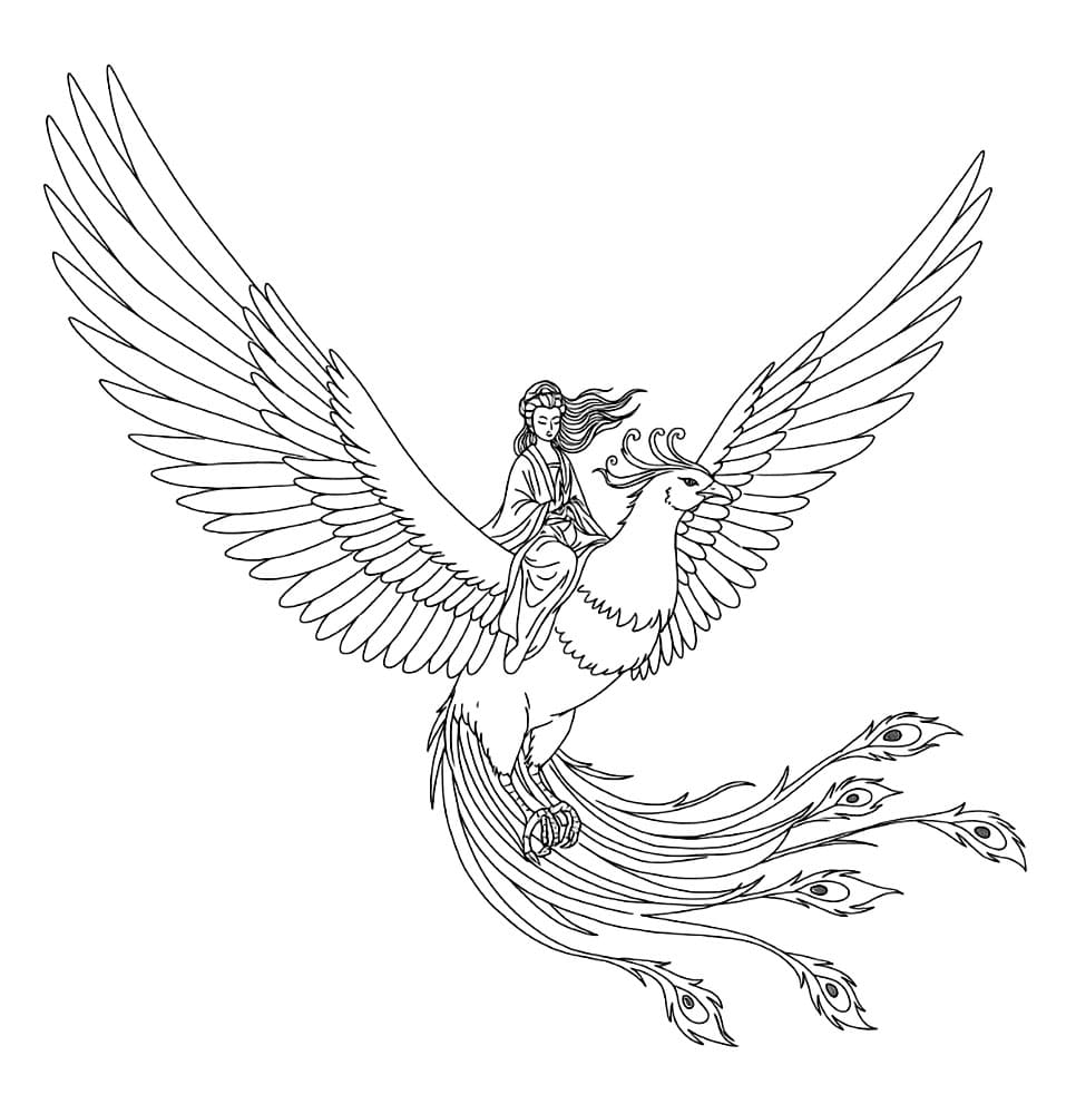 Fenice pura da colorare