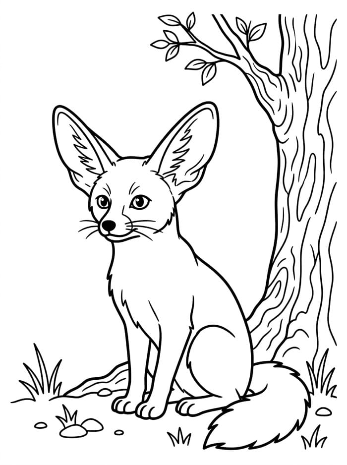 Fennec Volpe Nordafricano da colorare