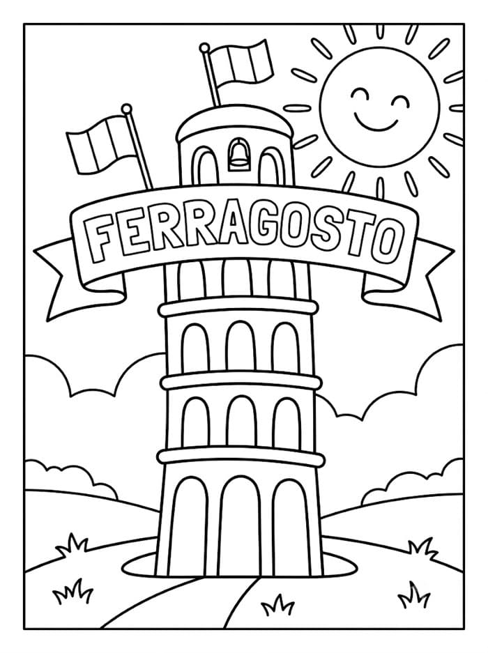 Ferragosto a Pisa da colorare