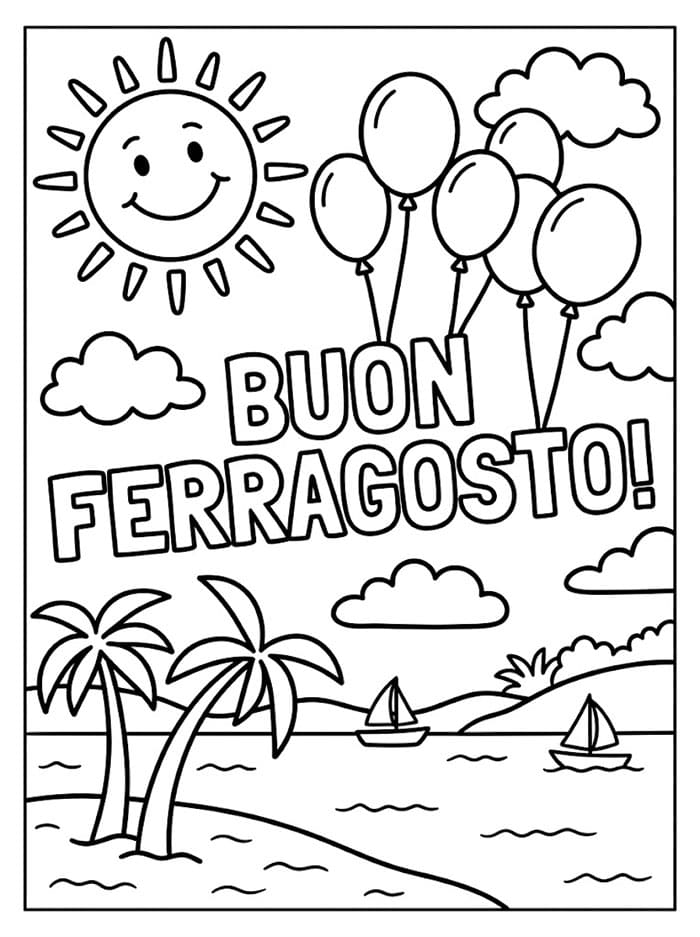 Festa dei Palloncini di Ferragosto da colorare