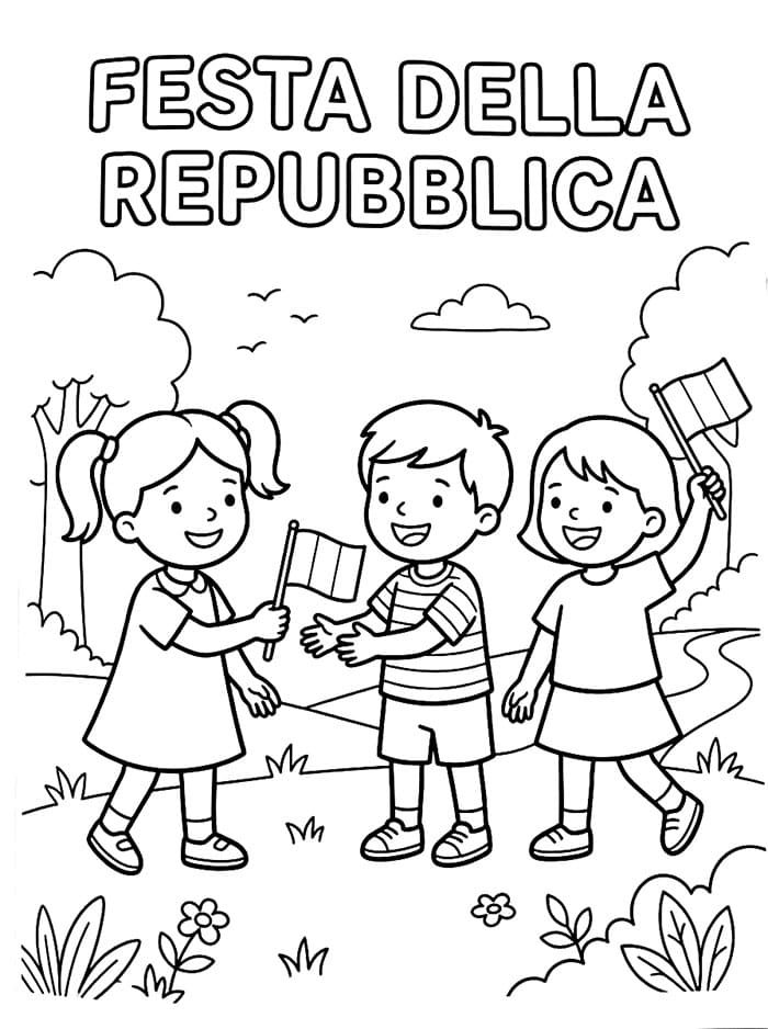 Festa della Repubblica Bambini da colorare
