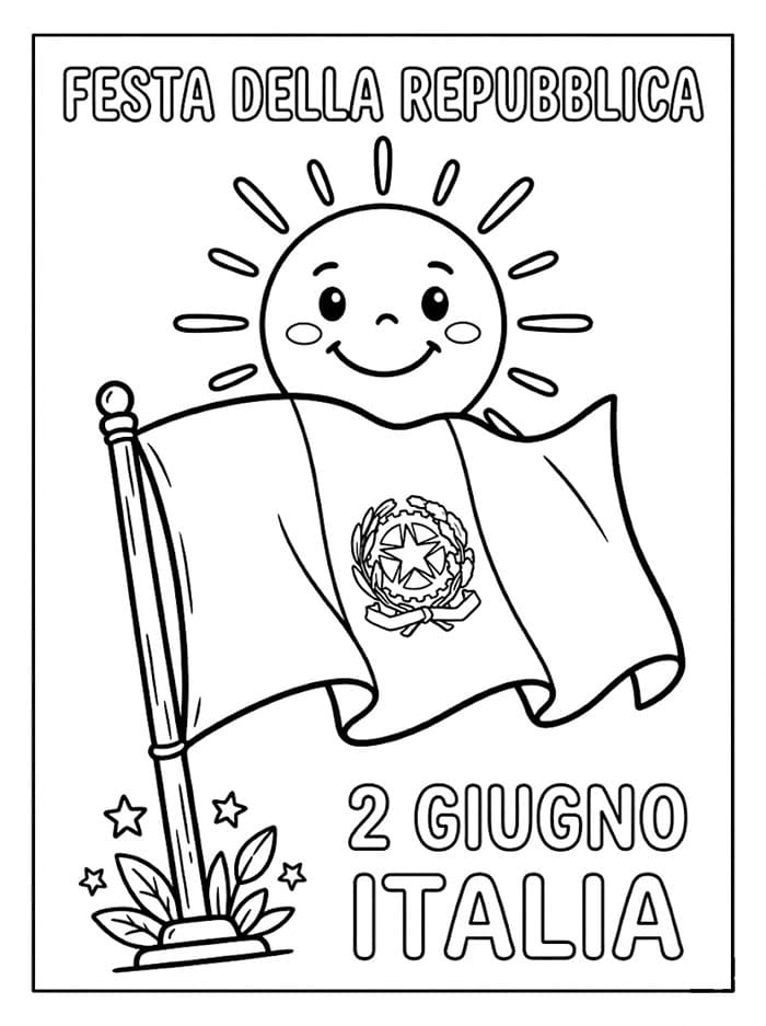 Festa della Repubblica Buon Sole da colorare