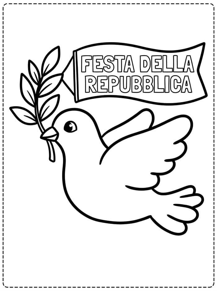 Festa della Repubblica Colomba della Pace gratuita da colorare