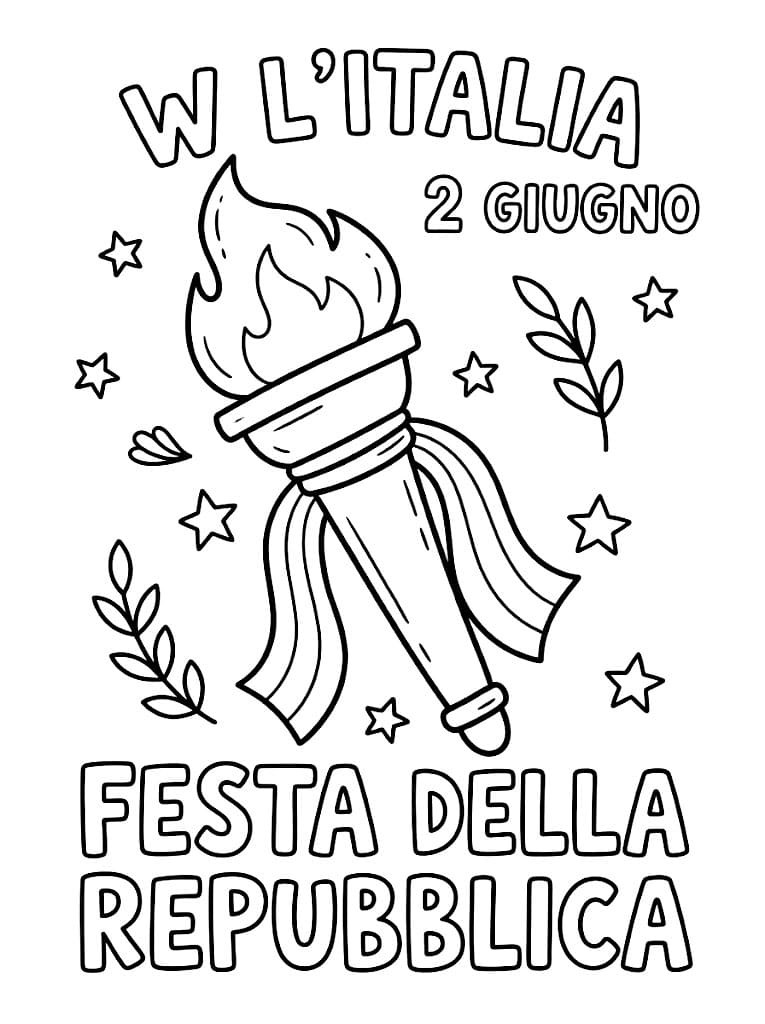 Festa della Repubblica Fiaccola della Vittoria da colorare