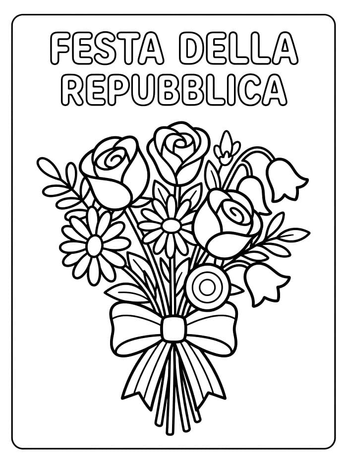 Festa della Repubblica Fiore da colorare