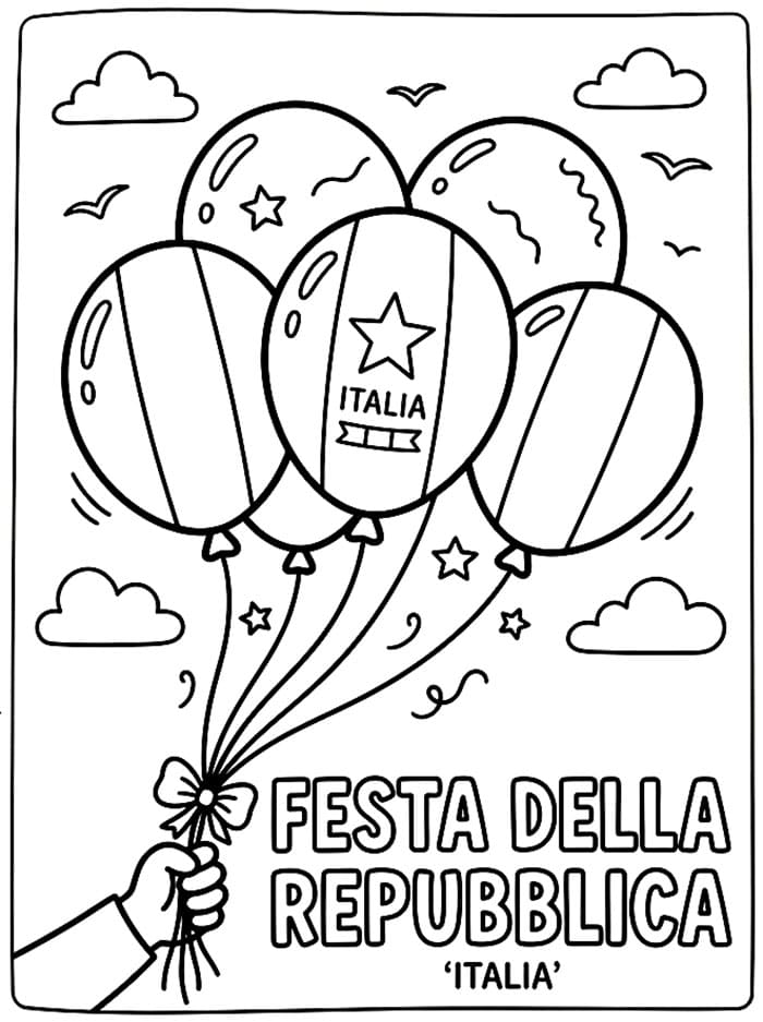 Festa della Repubblica Palloncini gratis da colorare