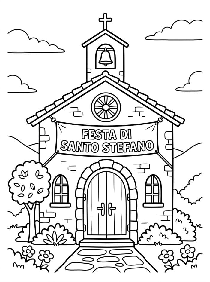 Festa di Santo Stefano da colorare