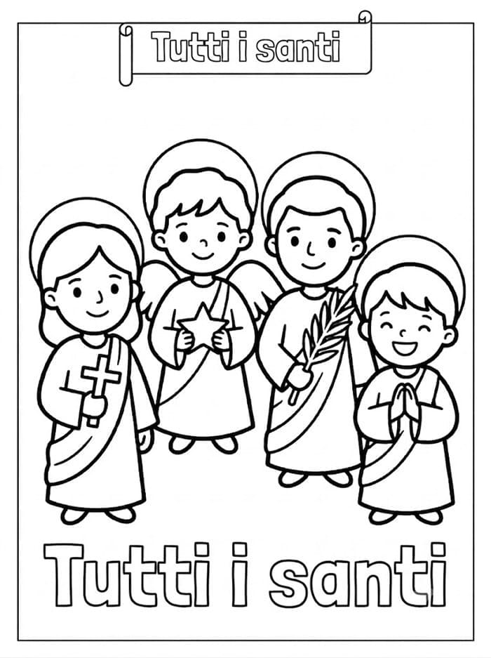 Festa di Tutti i santi per la scuola da colorare