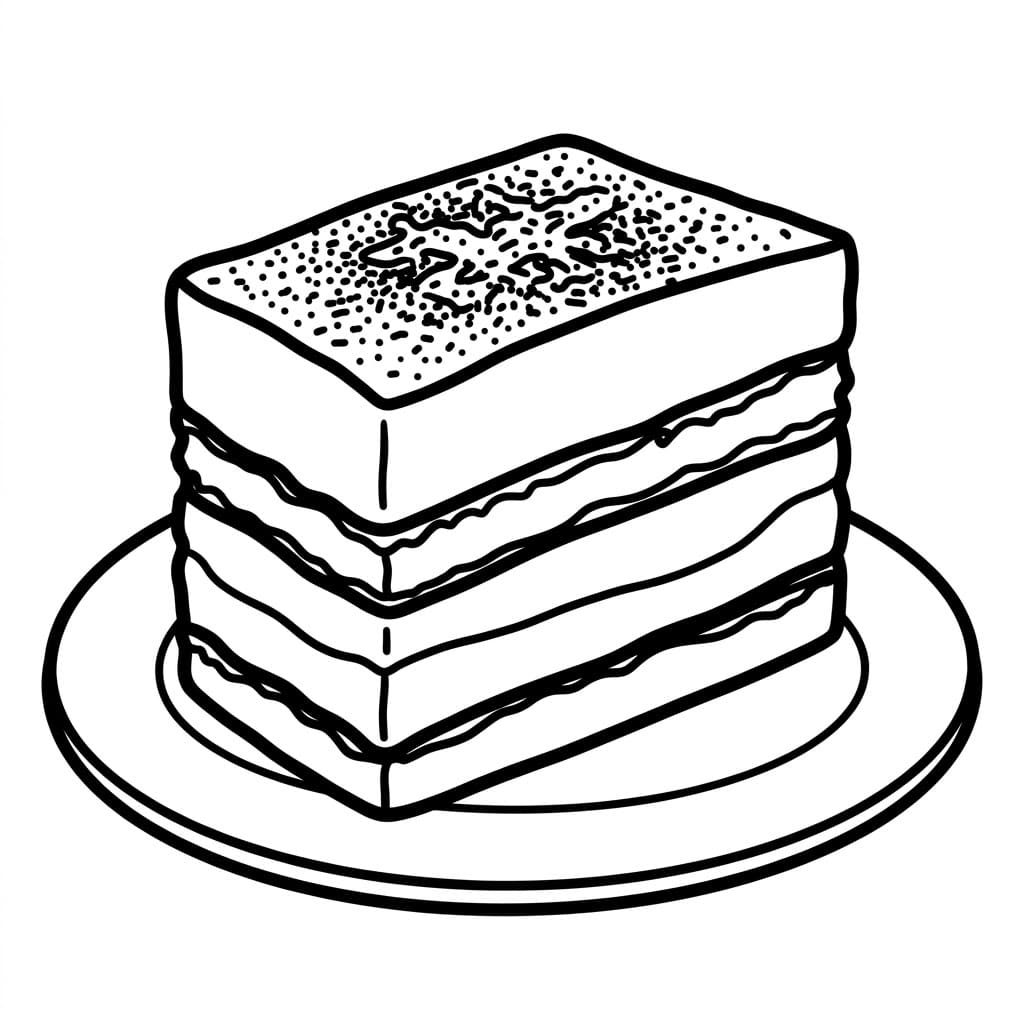 Fetta Alta di Tiramisù da colorare