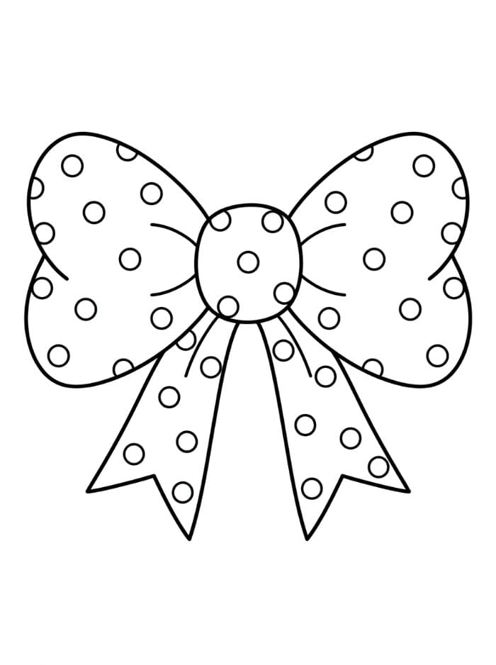 Fiocco a pois gratuito da colorare