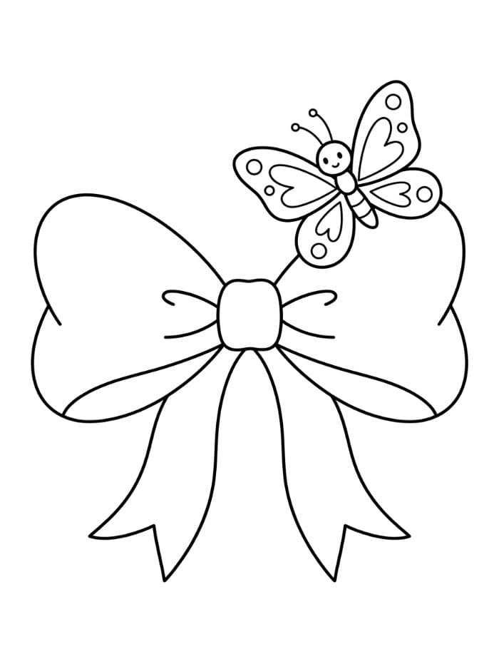 Fiocco con farfalla da colorare