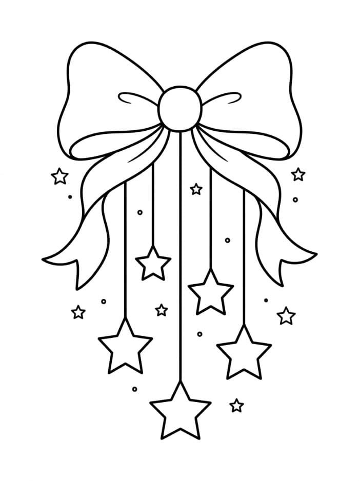 Fiocco con stelline pendenti da colorare