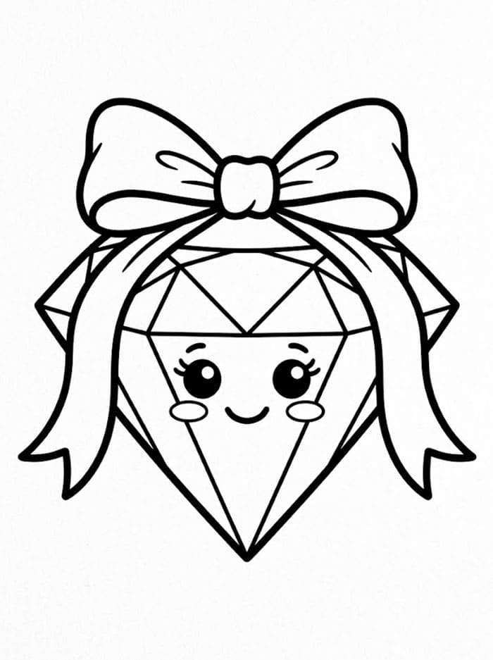Fiocco di diamanti da colorare