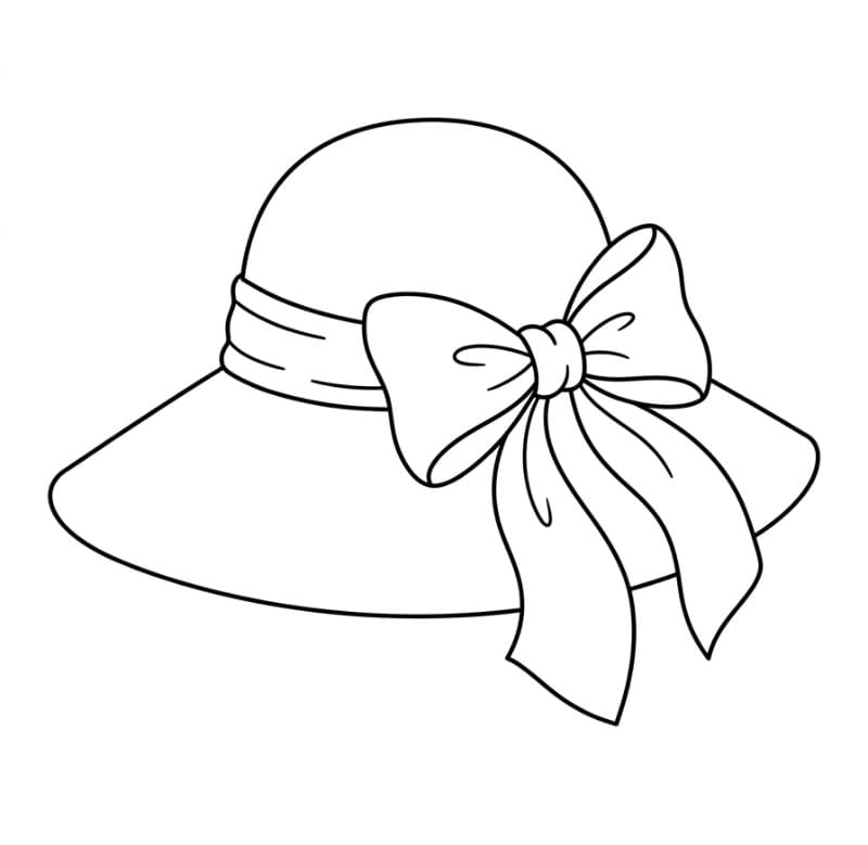 Fiocco su un cappello da colorare